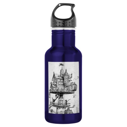 Steampunk Lufthaus durch Albert Robida Trinkflasche (Vorderseite)