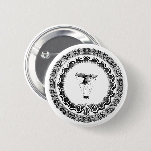 Steampunk-Luftschiff Blimp Button (Vorne & Hinten)