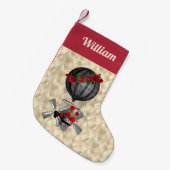 Steampunk-Luftschiff mit Rote Rosen Weihnachten Kleiner Weihnachtsstrumpf (Vorderansicht (hängend))