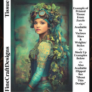 Steampunk Mädchen mit Efeu-Diadem DK4LF Decoupage Seidenpapier