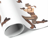 Steampunk Mädchen mit Gewehr Geschenkpapier (Rolleneckpunkt)