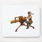 Steampunk Mädchen mit Gewehr Mousepad (Vorne)