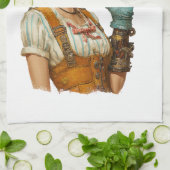 Steampunk-Mädchen mit selbstsicherer OK-Geste Geschirrtuch (Gefaltet)