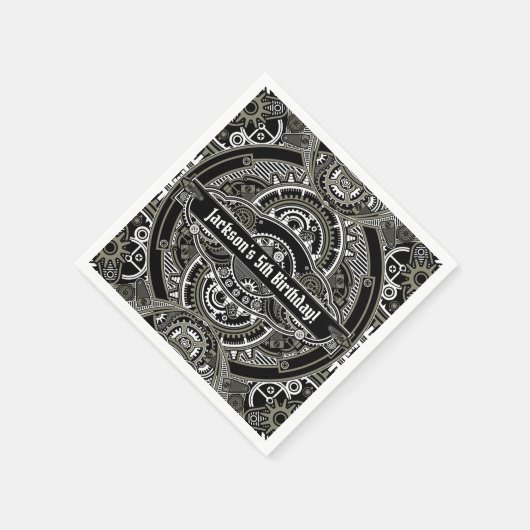 Steampunk Magic Birthday Serviette (Ecke)