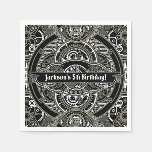 Steampunk Magie-Geburtstag Serviette
