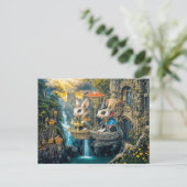 Steampunk-Magiehasen Postkarte (Stehend Vorderseite)