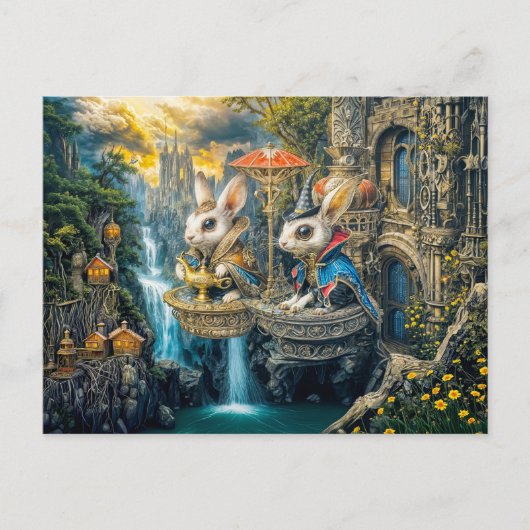 Steampunk-Magiehasen Postkarte (Vorderseite)