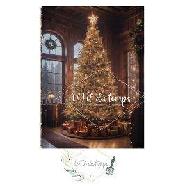 Steampunk magnanimous Christmas tree family room Seidenpapier