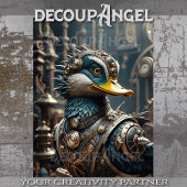 Steampunk Mallard Duck - Decoupage- Seidenpapier