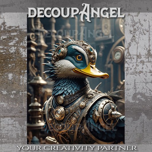 Steampunk Mallard Duck - Decoupage- Seidenpapier