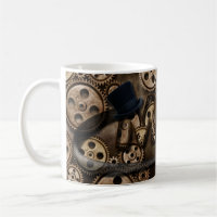 Steampunk Mama Bronze Gears Top Hat Kaffee Tasse