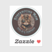 Steampunk Mama Cat Aufkleber (Blatt)