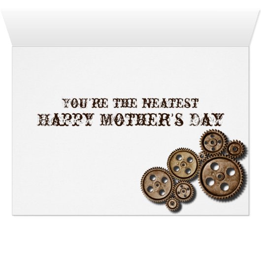 Steampunk Mama Gears & Top Hat Mutter Day (Innenansicht Horizontal (Unten))