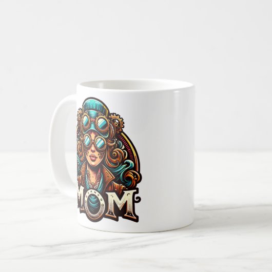 Steampunk-Mama Kaffeetasse (Vorderseite Links)