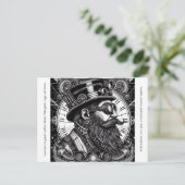 Steampunk Man Postkarte (Stehend Vorderseite)