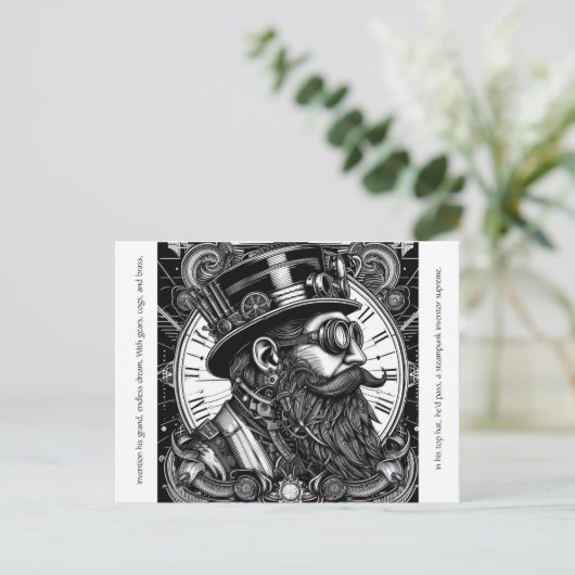 Steampunk Man Postkarte (Stehend Vorderseite)