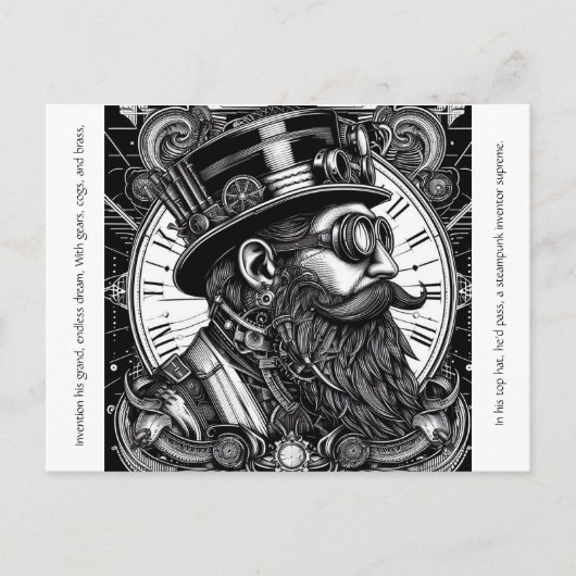 Steampunk Man Postkarte (Vorderseite)