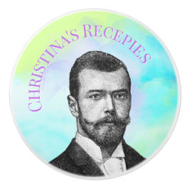 Steampunk-Mann mit aquamarinem, lila, benutzerdefi Keramikknauf