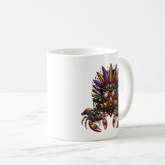 Steampunk Mardi Gras Kaffeetasse (VorderseiteRechts)