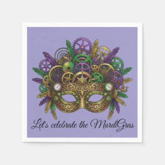Steampunk-Mardi-Gras-Maske Lila Lavendel Serviette