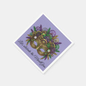 Steampunk-Mardi-Gras-Maske Lila Lavendel Serviette (Ecke)