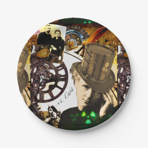 Steampunk Marie Curie Pappteller