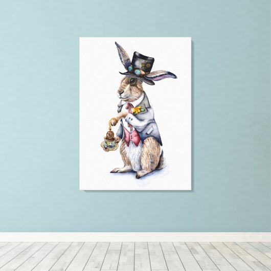 Steampunk März Hare Leinwanddruck (Insitu (Holzboden))