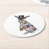 Steampunk März Hare Runder Pappuntersetzer (Angewinkelt)