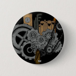 Steampunk Maschinerie Button