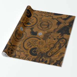 Steampunk Maschinerie (Kupfer) Geschenkpapier