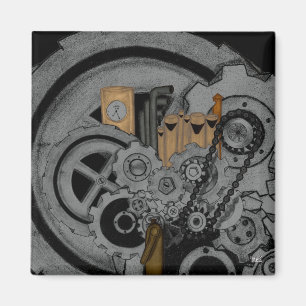 Steampunk Maschinerie Magnet