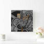 Steampunk Maschinerie Quadratische Wanduhr (Zuhause)