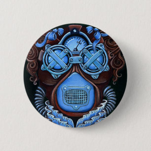 Steampunk Maskerade-Knopf Button