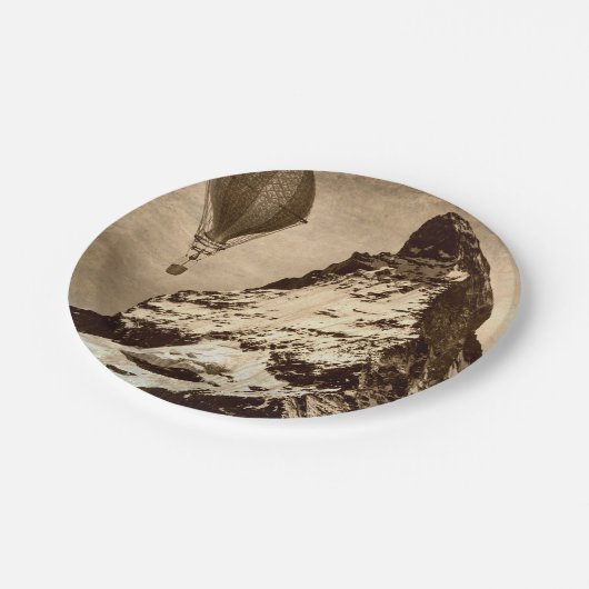 Steampunk Matterhorn Pappteller (Schrägansicht)