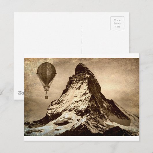 Steampunk Matterhorn Postkarte (Vorne/Hinten)