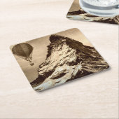 Steampunk Matterhorn Rechteckiger Pappuntersetzer (angewinkelt)