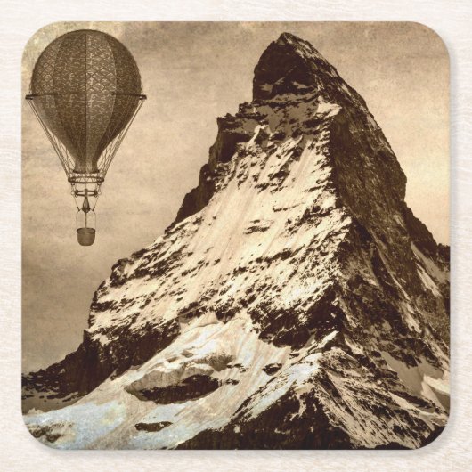 Steampunk Matterhorn Rechteckiger Pappuntersetzer (Vorderseite)