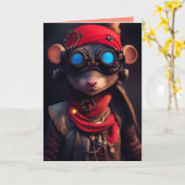 STEAMPUNK MAUS GEBURTSTAG GREETING CARDS KARTE (Gelbe Blume)