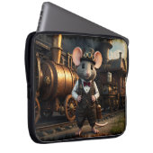 Steampunk Maus und Zug Laptopschutzhülle (Vorne Rechts)