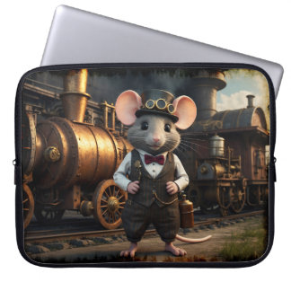 Steampunk Maus und Zug Laptopschutzhülle