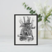 Steampunk Mecha Crow Postkarte (Stehend Vorderseite)