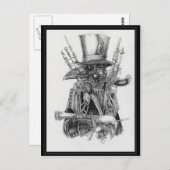 Steampunk Mecha Crow Postkarte (Vorne/Hinten)