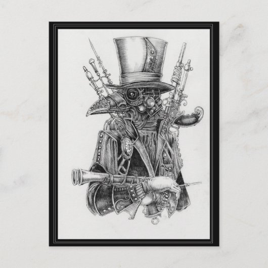 Steampunk Mecha Crow Postkarte (Vorderseite)