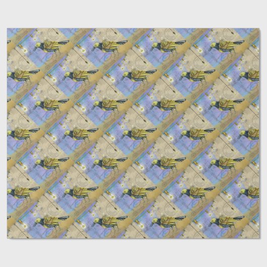 Steampunk Mechanical Bird Engineering Vatertag Geschenkpapier (Flach)