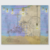 Steampunk Mechanical Edison Light Bulb Architect Geschenkpapier (Flach)