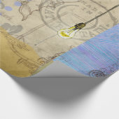 Steampunk Mechanical Edison Light Bulb Architect Geschenkpapier (Ecke)