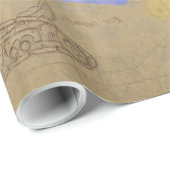 Steampunk Mechanical Edison Light Bulb Architect Geschenkpapier (Rolleneckpunkt)