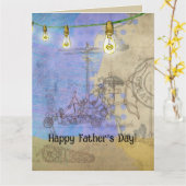 Steampunk Mechanical Edison Light Bulb Architect Karte (Gelbe Blume)