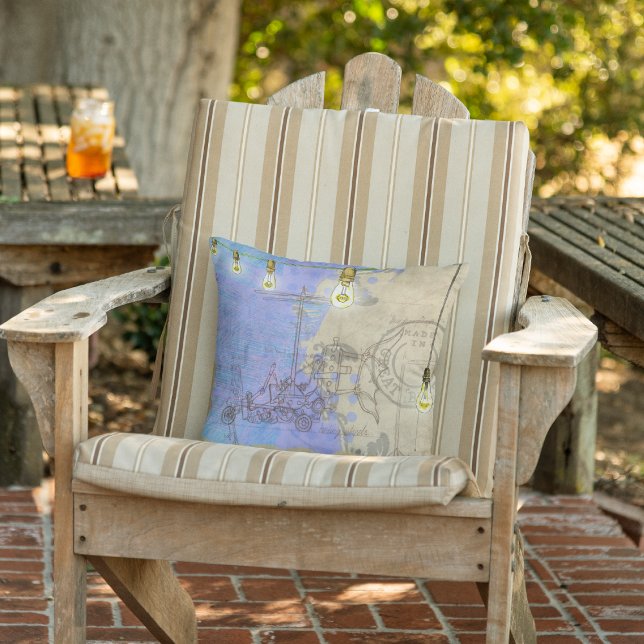 Steampunk Mechanical Edison Light Bulb Architect Kissen (Von Creator hochgeladen)