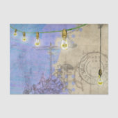 Steampunk Mechanical Edison Light Bulb Architect Seidenpapier (Vorderseite)